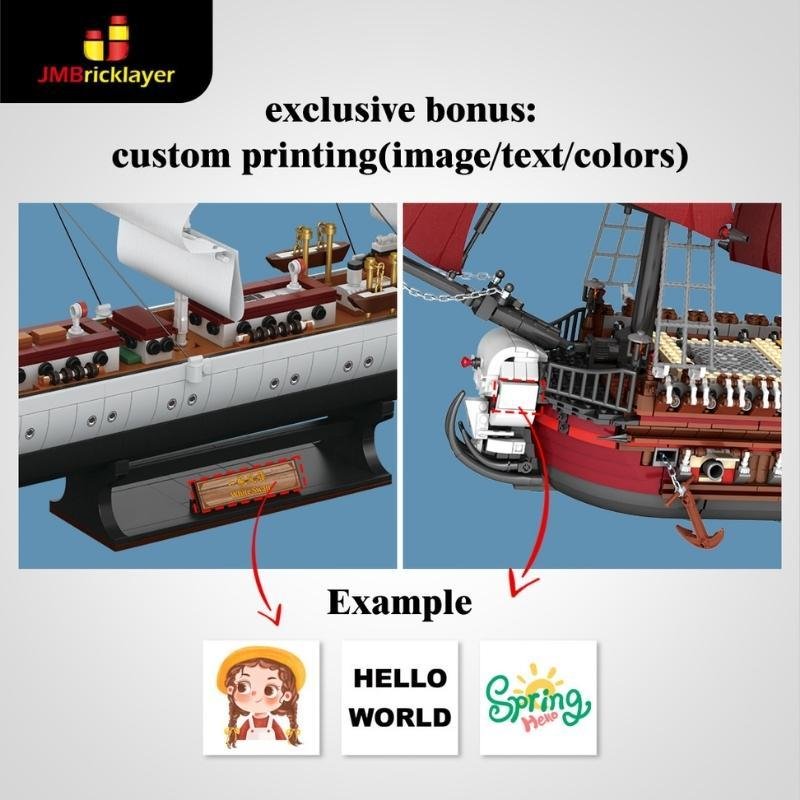 JMBricklayer JMB Age of Exploration - Pirate Ship Series Giveaway 40105 & 40104- custom printing example 2