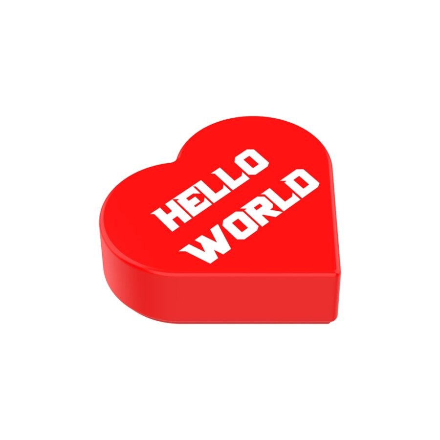 JMBricklayer JMB-Tile 1x1 Heart-Custom Printing Text Display