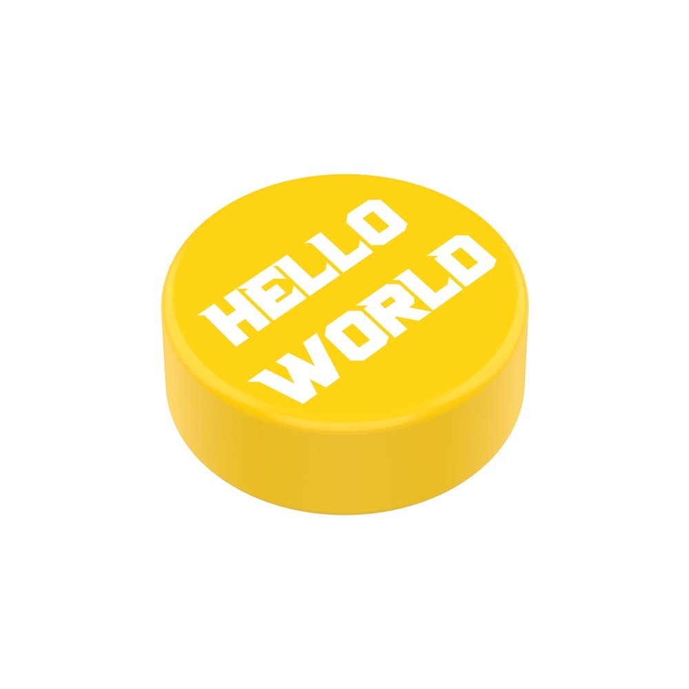 JMBricklayer JMB-Tile Round 1x1-Custom Printing Text Display