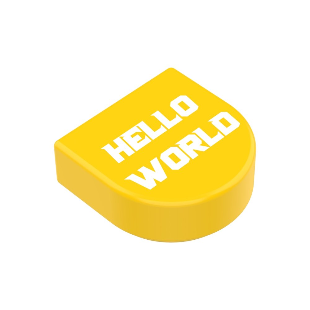 JMBricklayer JMB-Tile Round 1x1 Half Circle-Custom Printing Text Display
