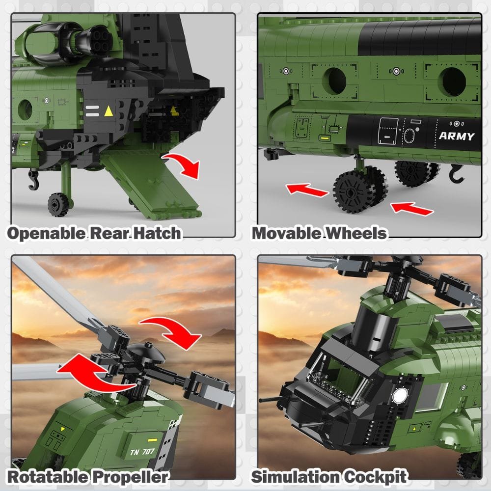 JMBricklayer CH-47 Chinook Helicopter 60002 Brick Toys Set IMG5