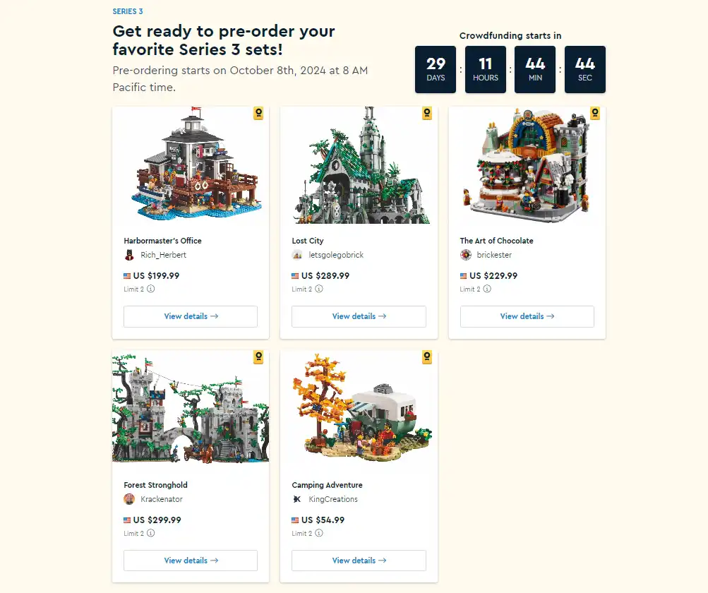 Release of 5 LEGO BrickLink Designer Program Series 3 Final Sets & Crowdfunding 3
