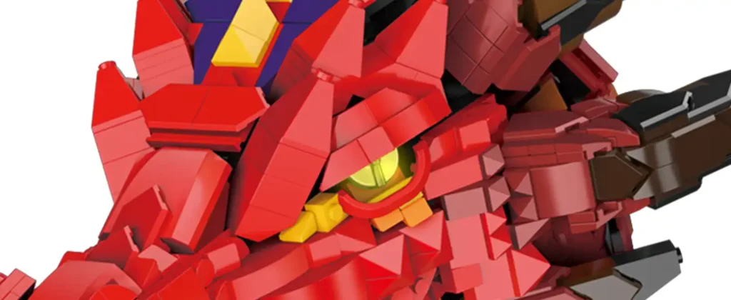 Detailed display from different angles of JMBricklayer Red Fire Dragon Loong Head 70105 1