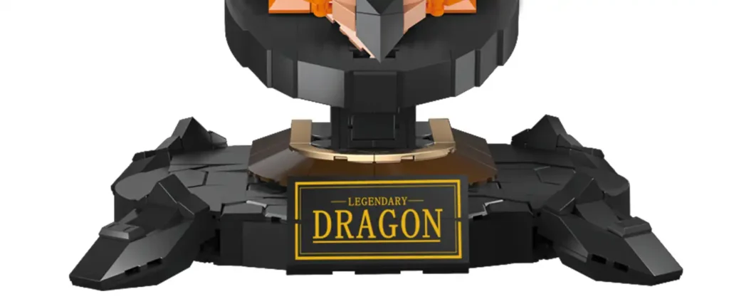 Detailed display from different angles of JMBricklayer Red Fire Dragon Loong Head 70105 4