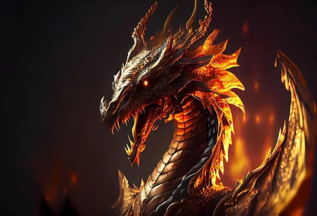 Red Fire Dragon Loong Head