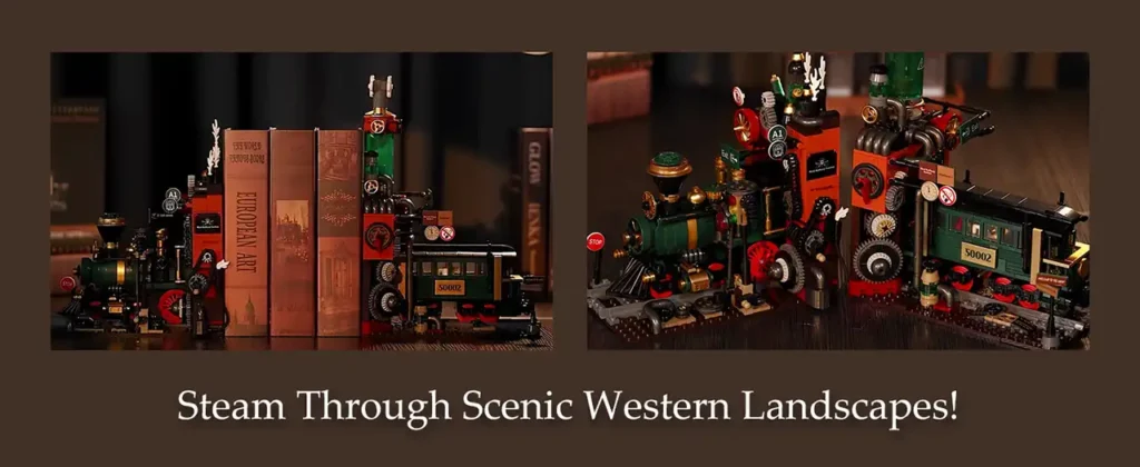 Western Train Station Bookend 50002 Service as a Bookshelf