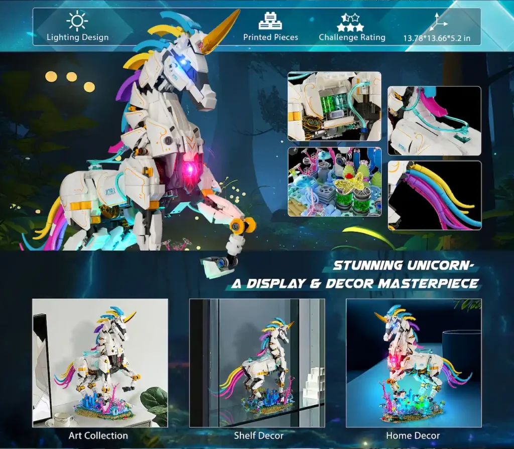 JMBricklayer Fantastic Idea Rainbow Unicorn 70008 For Display and Decor