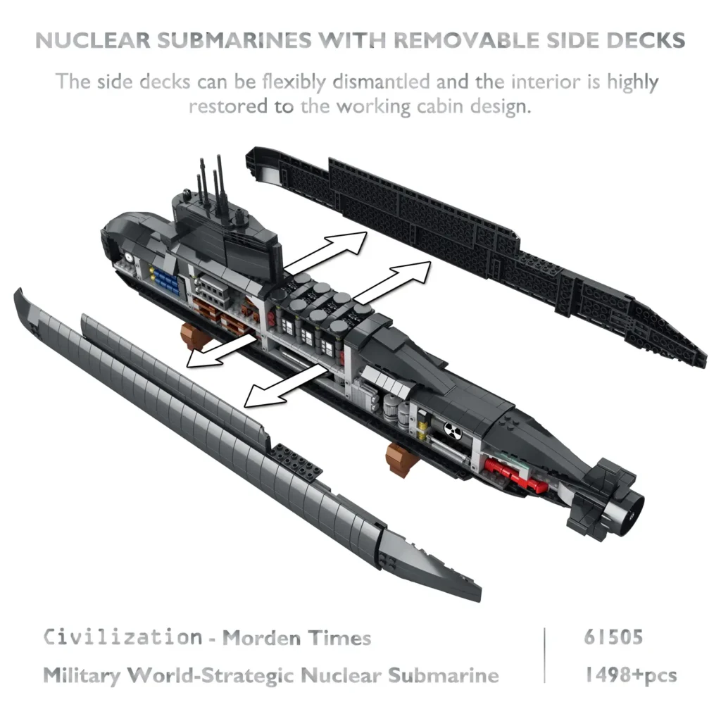 Nucleare Submarines with Removable Side Decks of jmbricklayer Nuclear Submarine 61505