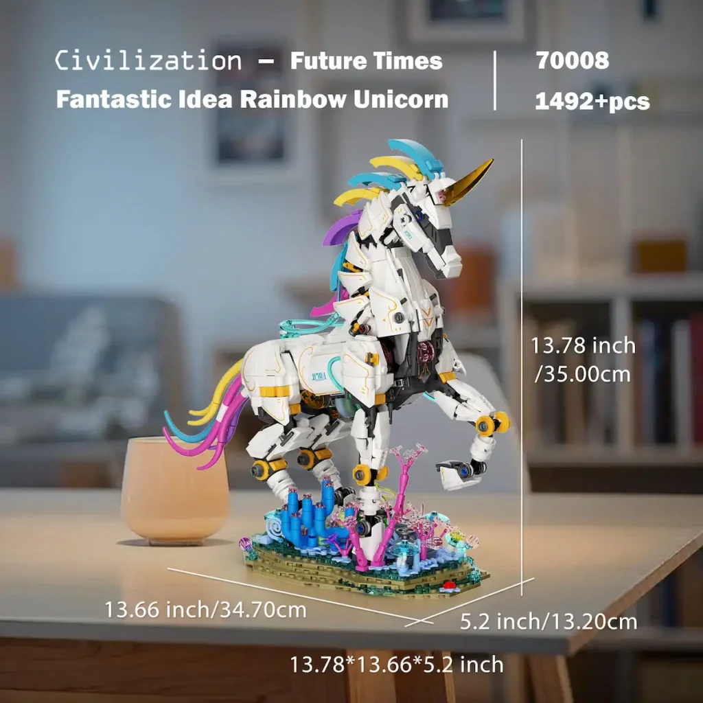 size of JMBricklayer Fantastic Idea Rainbow Unicorn 70008