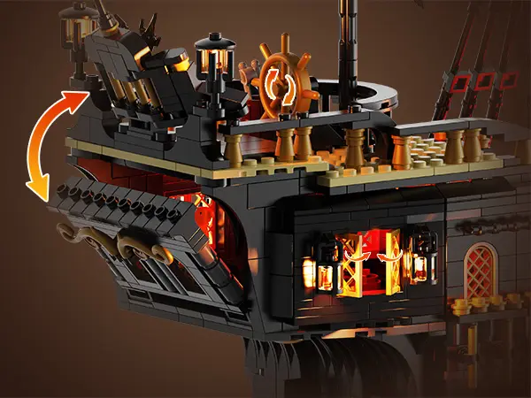 Four Movable Sections of jmbricklayer Age of Exploration The Black Pearl 40002 1