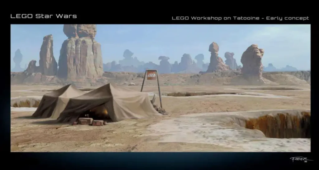 The LEGO workshop tent on Tatooine.