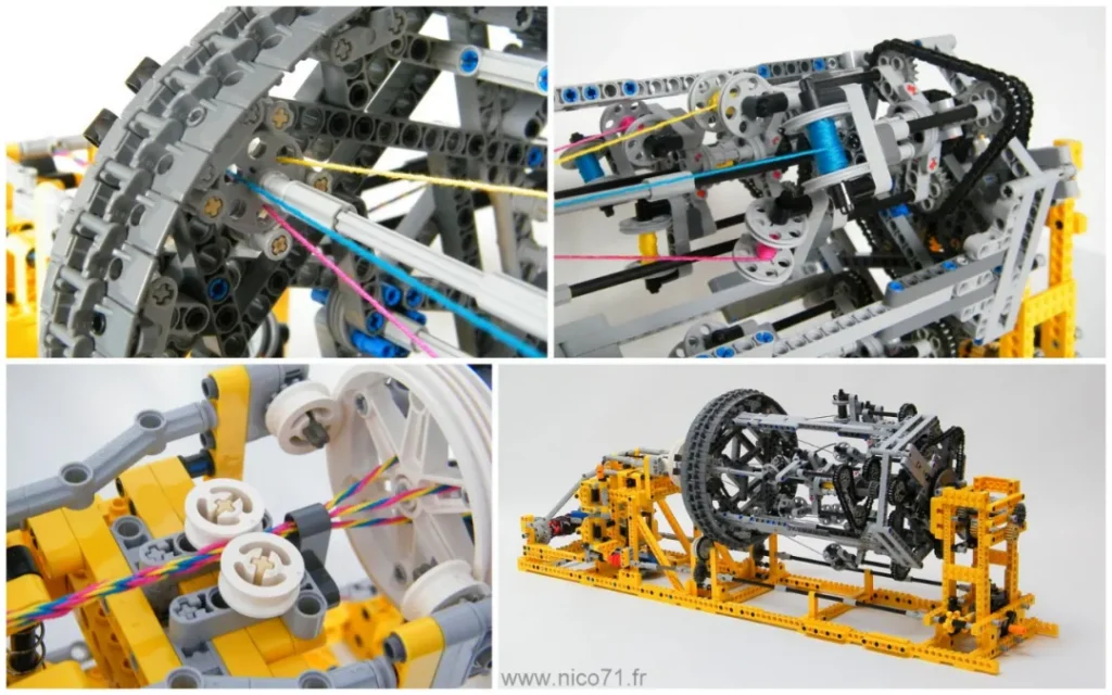A braiding machine made from LEGO bricks.