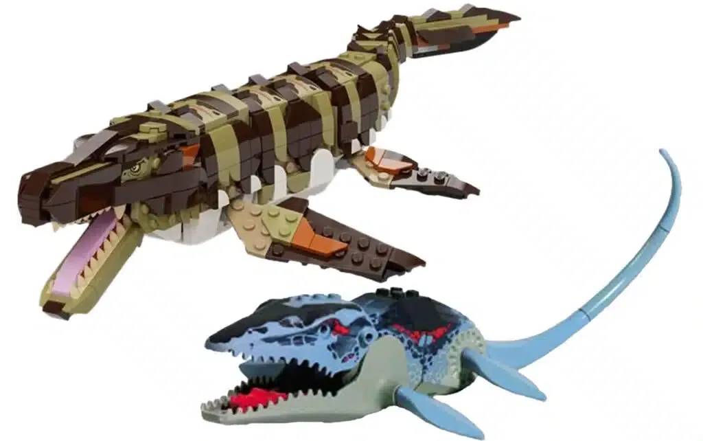 LEGO Mosasaurus 2001 (bottom) vs. 2025 (top)