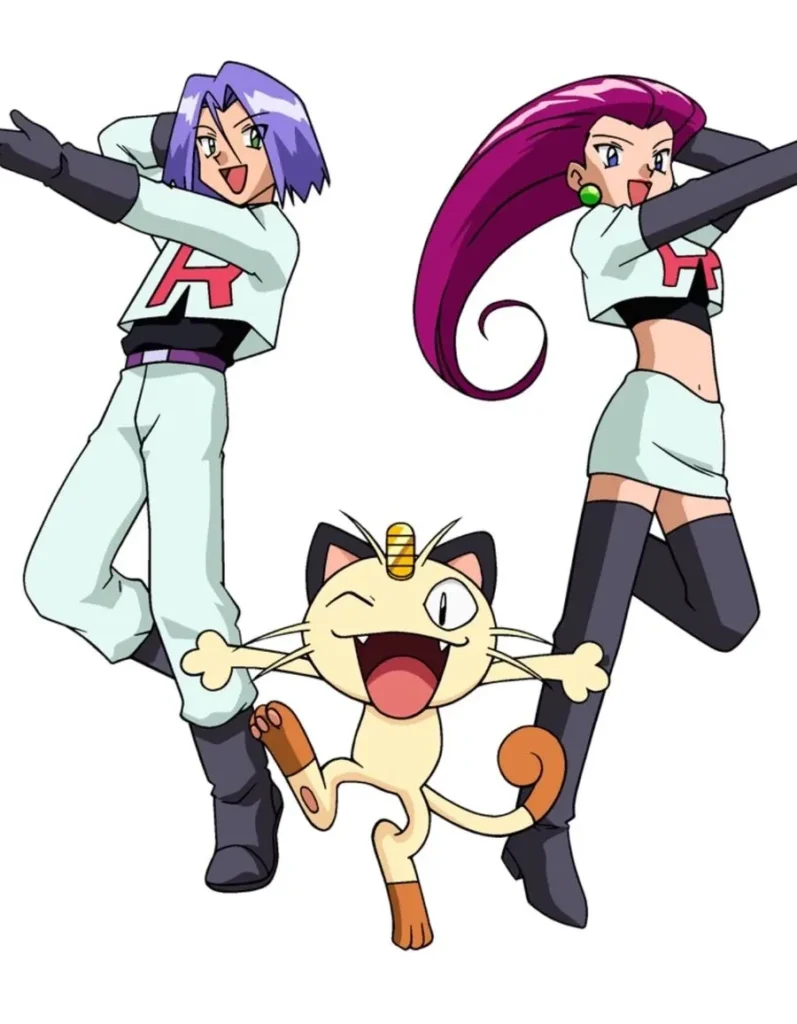 Team Rocket, composed of Jessie, James, and Meowth