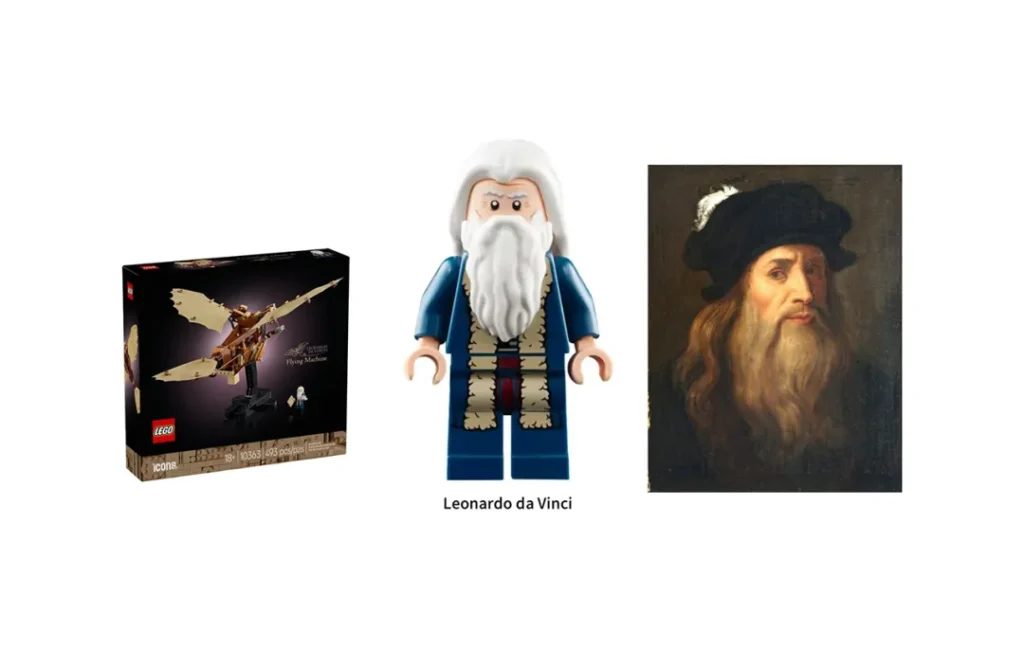 lego minifigure leonardo da vinci