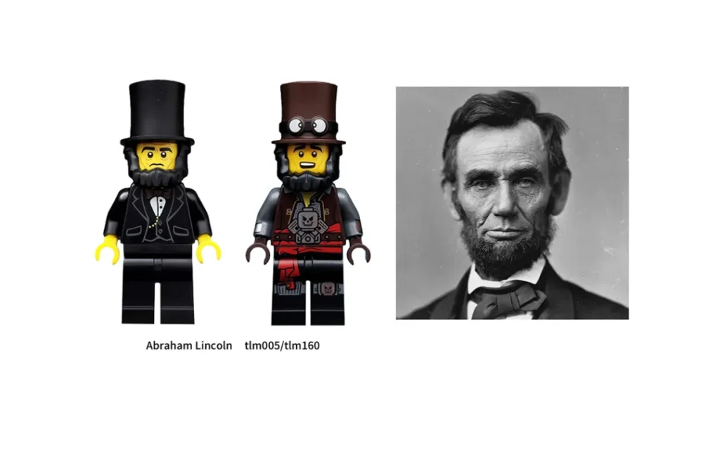 lego minifigures abraham lincoln tlm005 and tlm160